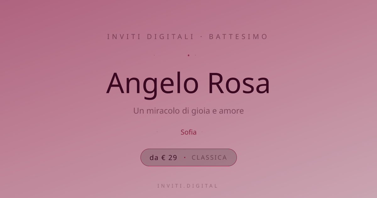 Angelo Rosa — Battesimo
