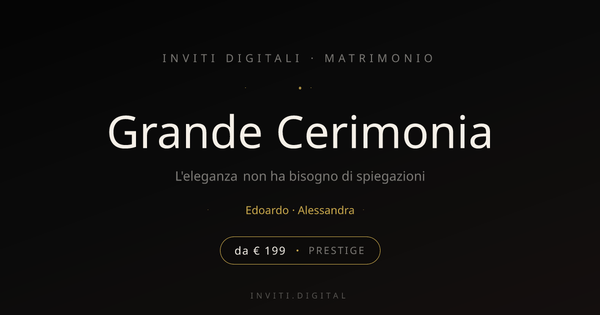 Grande Cerimonia — Matrimonio