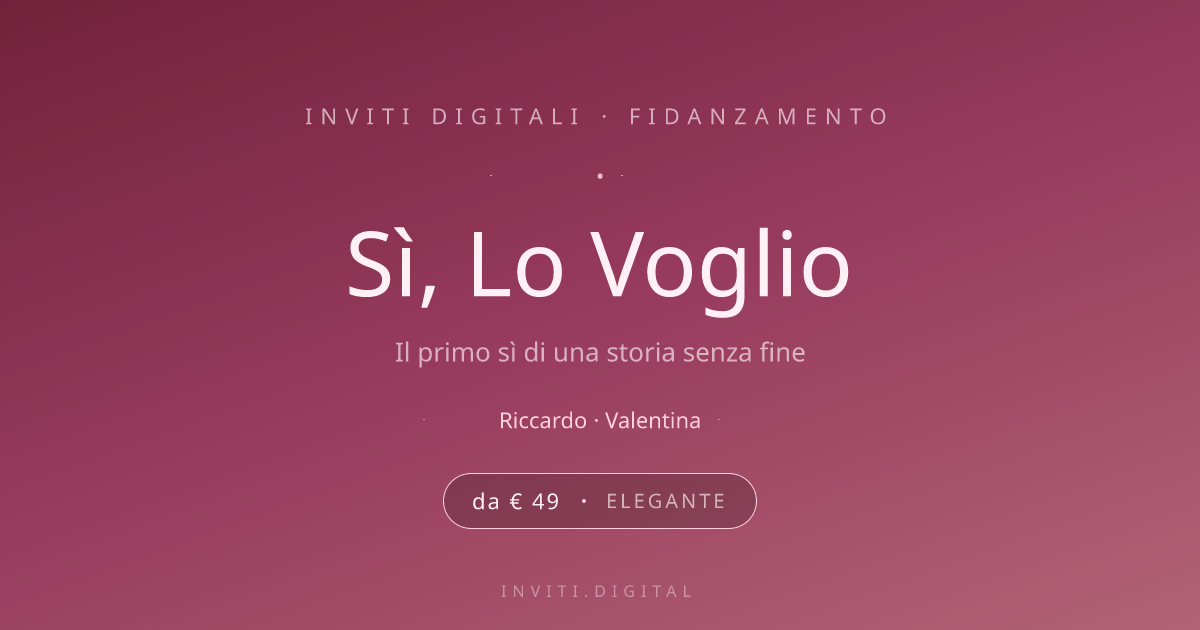 Sì, Lo Voglio — Fidanzamento