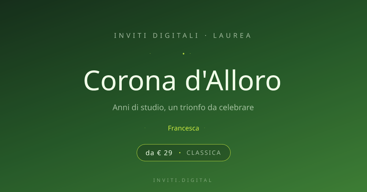 Corona d'Alloro — Laurea